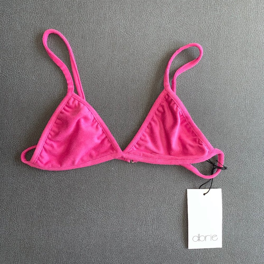 Pink Suede Bikini Top